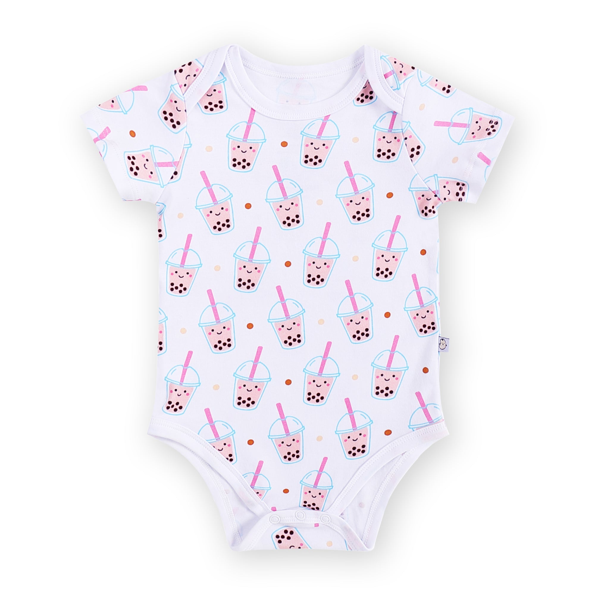 the wee bean organic cotton baby onesie clothing romper bodysuit boba bubble tea