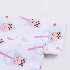 the wee bean organic cotton onesie long sleeve in boba cuffs