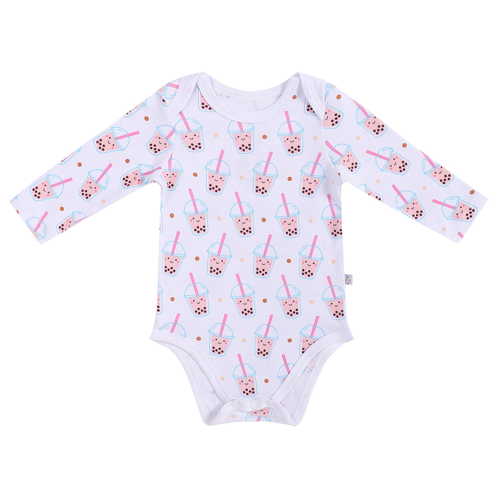 the wee bean organic cotton onesie long sleeve in boba