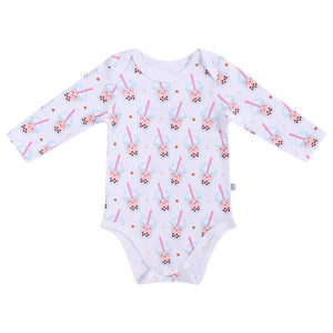 the wee bean organic cotton onesie long sleeve in boba