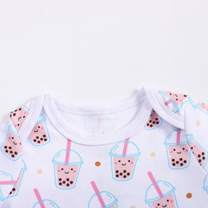 the wee bean organic cotton boba onesie short sleeve neck line