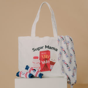 the wee bean eco-friendly reusable canvas tote bags in Sugar Mama