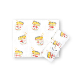 the wee bean organic cotton blend bamboo swaddle in cup noodle