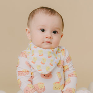 cute baby in lemon tea bib