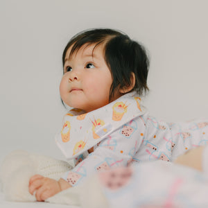 cute baby tummy time in the wee bean egg waffle bib